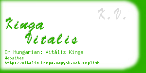 kinga vitalis business card