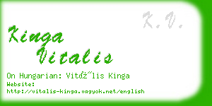 kinga vitalis business card